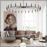 Lustre circulaire architectural en tubes à LED | Luminaire au design moderne