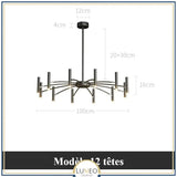 Lustre circulaire architectural en tubes à LED | Luminaire au design moderne
