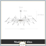 Lustre circulaire architectural en tubes à LED | Luminaire au design moderne