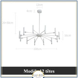 Lustre circulaire architectural en tubes à LED | Luminaire au design moderne