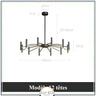 Lustre circulaire architectural en tubes à LED | Luminaire au design moderne Diamètre 100 cm 12 tubes / Noir / Blanc
