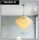 Lustre design en coquillages naturelles