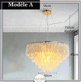 Lustre design en coquillages naturelles