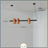Lustre design tubulaire contemporain 6 lampes | Orange / Dimmable