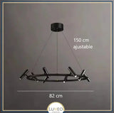 Lustre suspendu à spots orientables | Structure graphique et éclairage directionnel 8 Rond / Blanc chaud