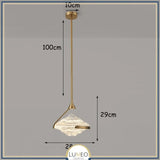Lustre suspendu cristal ondulé en métal doré ou argenté Transparent