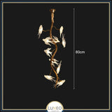 Lustre suspendu oiseaux en résine sculptée | Chic & sculptural Vertical 80 cm / Blanc froid