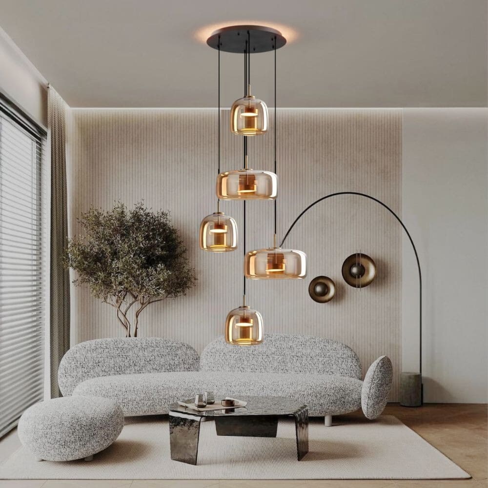 lustre en verre design moderne et vintage