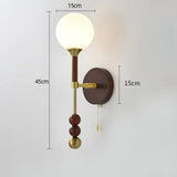 Applique murale vintage globe en verre & bois | Luminaire au charme rétro chic