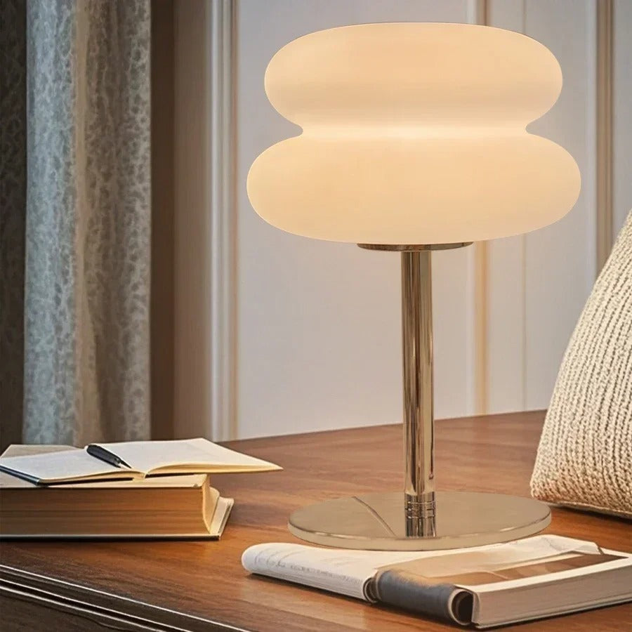 Lampe à poser en verre double diffuseur | Élégance vintage