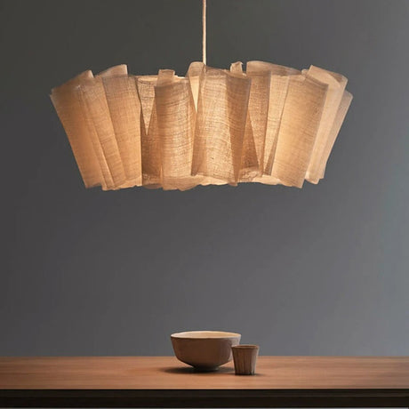 Suspension en tissu plissé bohème | Luminaire doux et poétique