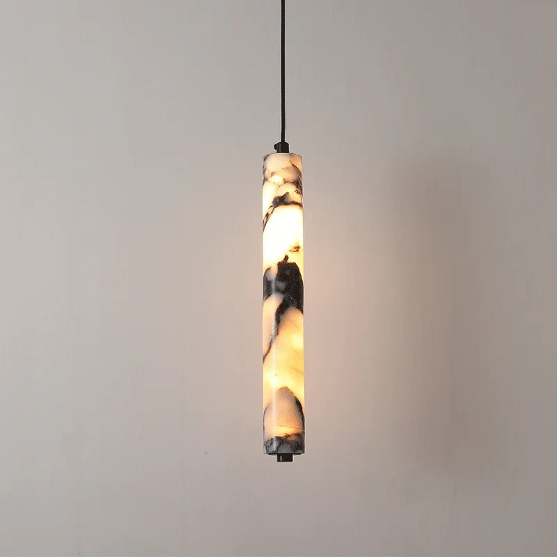 Suspension cylindrique en marbre | Luminaire chic & élégant