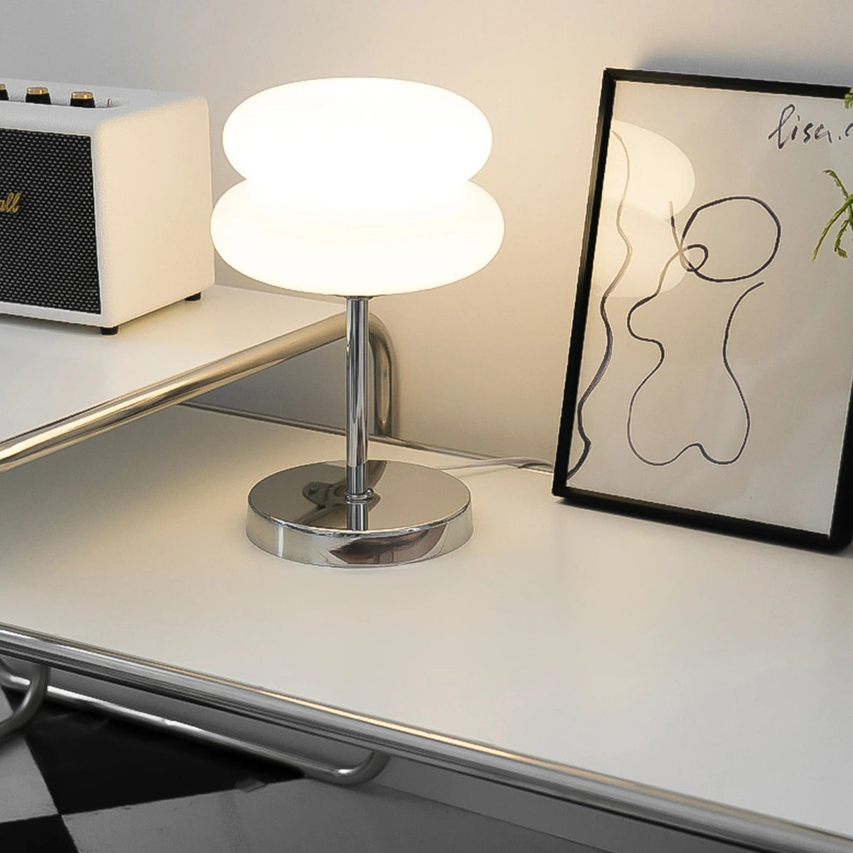 Lampe à poser en verre double diffuseur | Élégance vintage