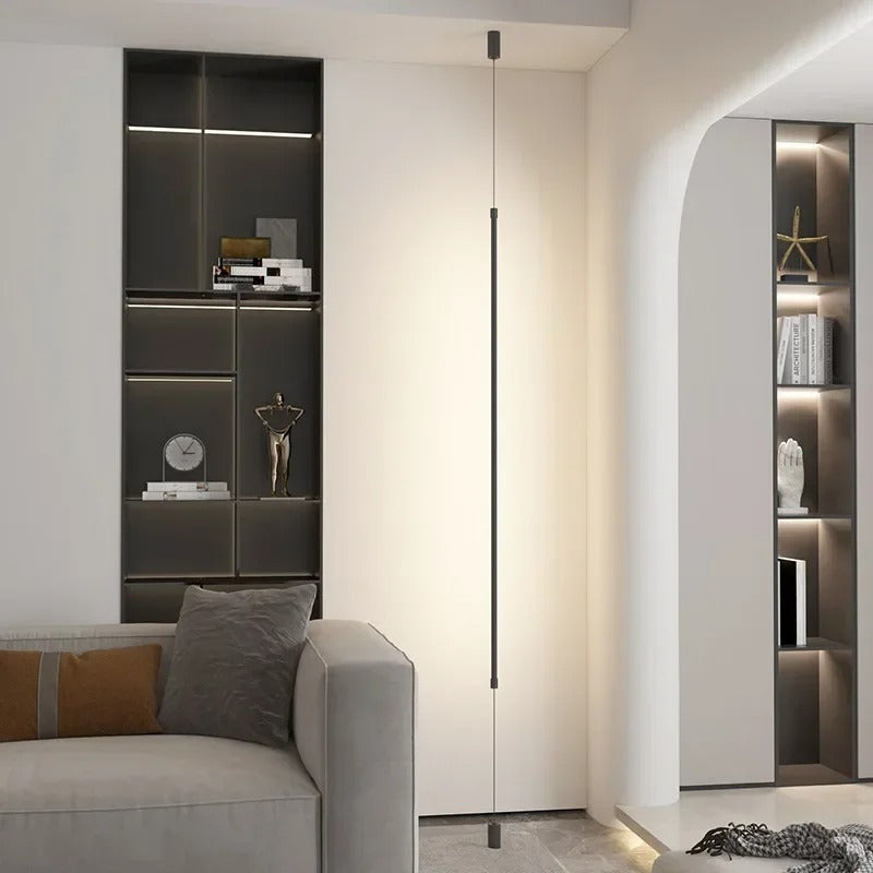 Tube lumineux mural vertical LED | Luminaire minimaliste avec option prise intégrée