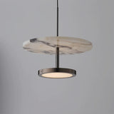 Suspension disque en marbre naturel | Luminaire haut de gamme à LED