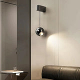 Applique murale boule suspendue chromée | Luminaire design ajustable pour chambre ou salon