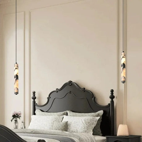 Suspension cylindrique en marbre | Luminaire chic & élégant