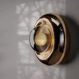 Applique murale dorée ou crème design sphérique | Luminaire mural art déco