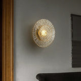 Applique murale ronde en verre rayonnant | Luminaire sculptural au style chic et raffiné