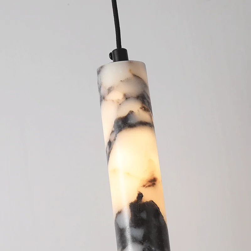 Suspension cylindrique en marbre | Luminaire chic & élégant