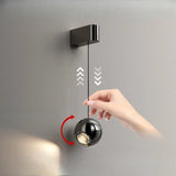 Applique murale boule suspendue chromée | Luminaire design ajustable pour chambre ou salon