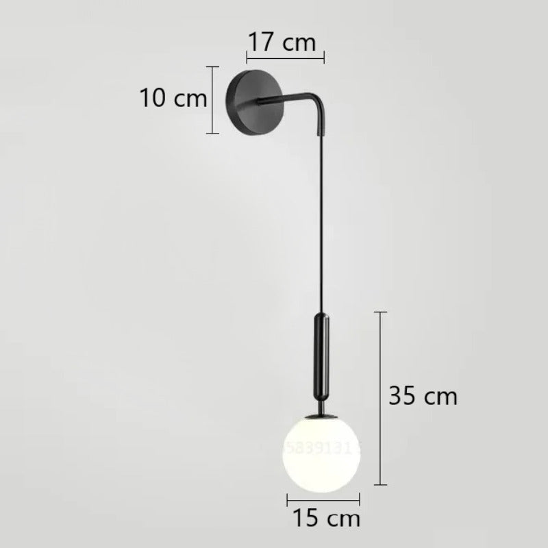 Applique murale globe dépoli suspendu | Luminaire chic et tendance