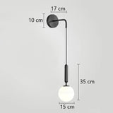 Applique murale globe dépoli suspendu | Luminaire chic et tendance