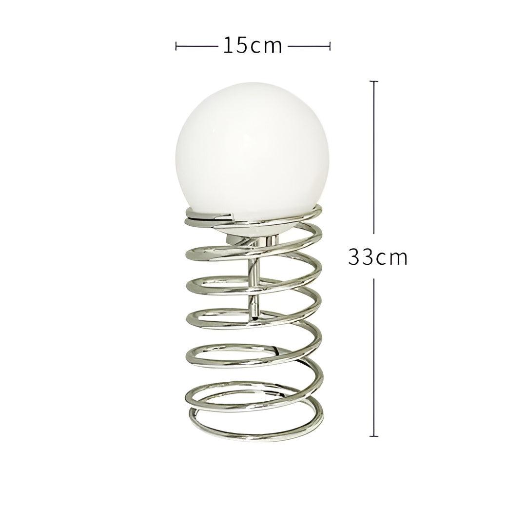 Lampe à poser design globe ressort | Élégance contemporaine