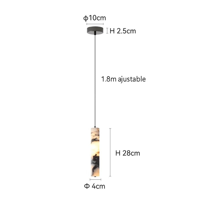 Suspension cylindrique en marbre | Luminaire chic & élégant