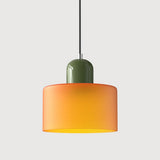 Suspension en verre coloré | Élégance rétro & touche pop Orange / Vert
