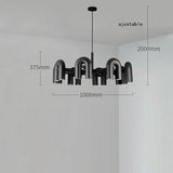 Lustre design tubulaire contemporain 16 lampes | Noir / Dimmable