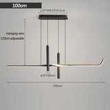 Suspension LED design minimaliste | Ligne graphique & éclairage ciblé Noir / Blanc neutre / 100 cm