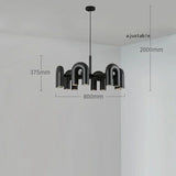 Lustre design tubulaire contemporain 12 lampes | Noir / Dimmable