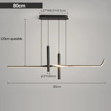 Suspension LED design minimaliste | Ligne graphique & éclairage ciblé Noir / Blanc neutre / 80 cm
