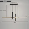 Suspension LED design minimaliste | Ligne graphique & éclairage ciblé Noir / Blanc neutre / 80 cm