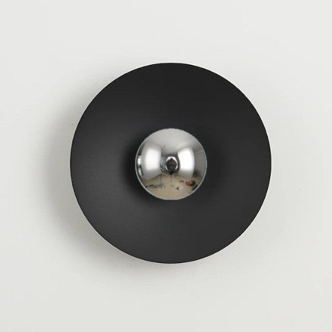 Applique murale circulaire éclipse| Luminaire mural multicolore au style artistique et sculptural 30cm / Noir & Argent