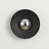 Applique murale circulaire éclipse| Luminaire mural multicolore au style artistique et sculptural 30cm / Noir & Argent