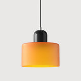 Suspension en verre coloré | Élégance rétro & touche pop Orange / Noir