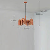 Lustre design tubulaire contemporain 8 lampes | Orange / Dimmable