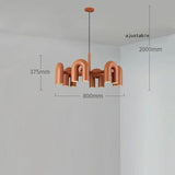 Lustre design tubulaire contemporain 12 lampes | Orange / Dimmable