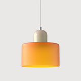 Suspension en verre coloré | Élégance rétro & touche pop Orange / Blanc