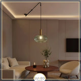 suspension télescopique déportée et excentrée en verre 