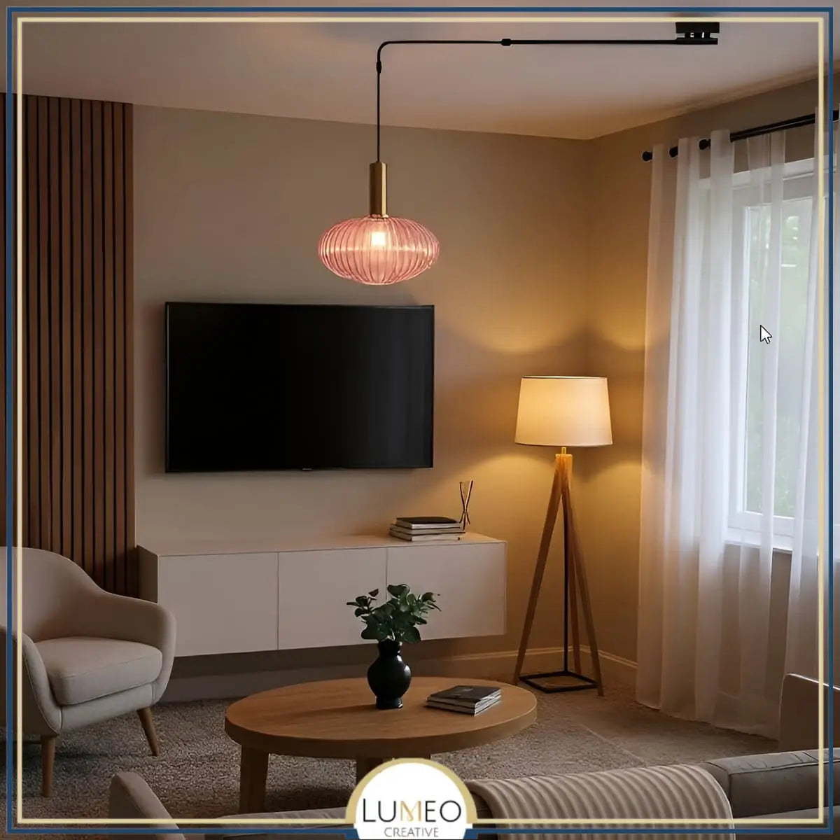 suspension déportée salon