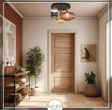 Plafonnier en verre vintage CRISTALI | 3 luminaires à personnaliser