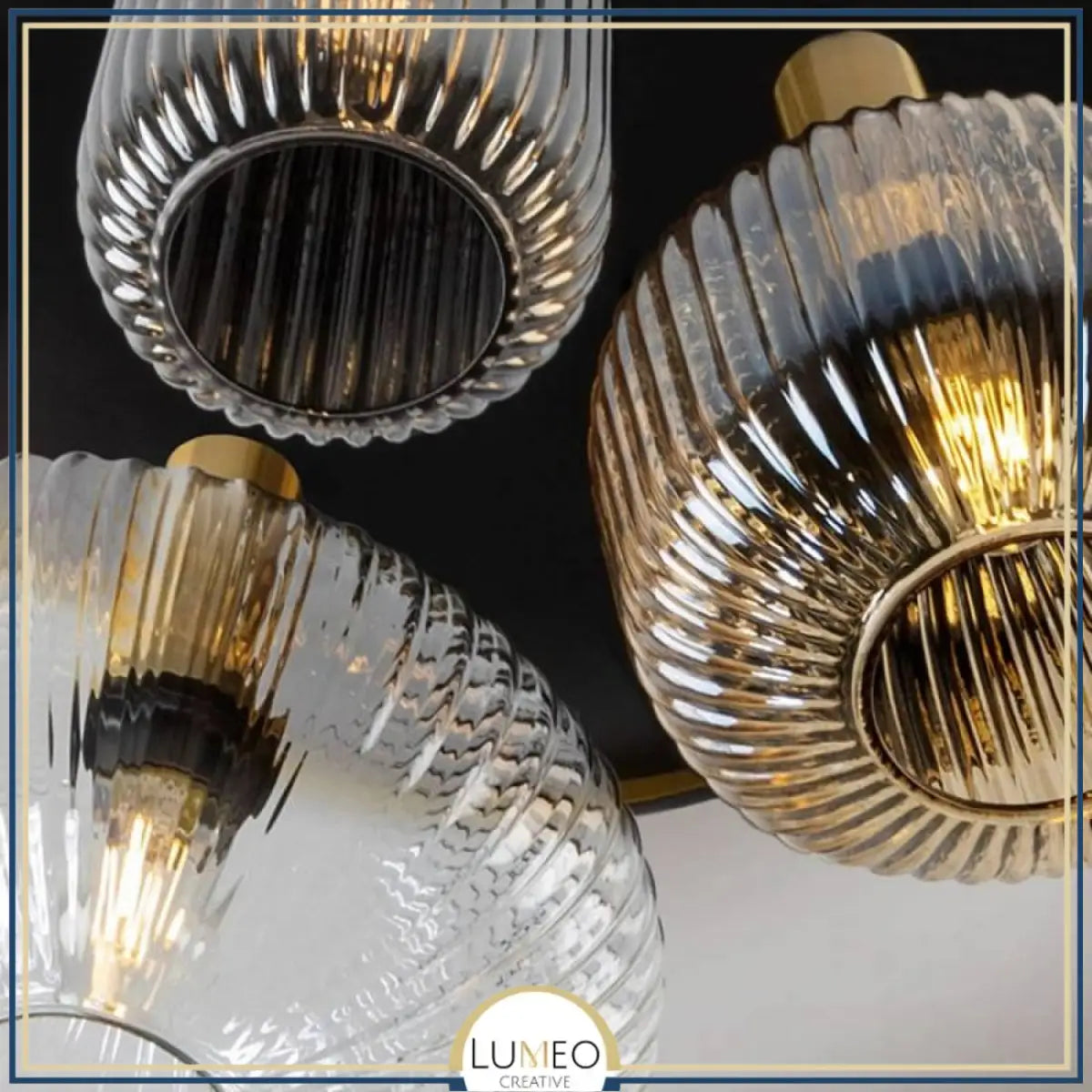 Plafonnier en verre vintage CRISTALI | 3 luminaires à personnaliser