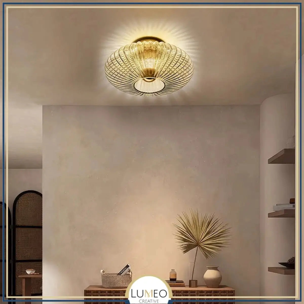 plafonnier en verre vintage