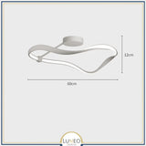 Plafonnier LED design ondulé | Noir blanc ou doré