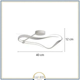 Plafonnier LED design ondulé | Noir blanc ou doré