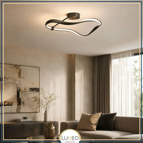 Plafonnier LED ondulé noir | Luminaire design TORSADE