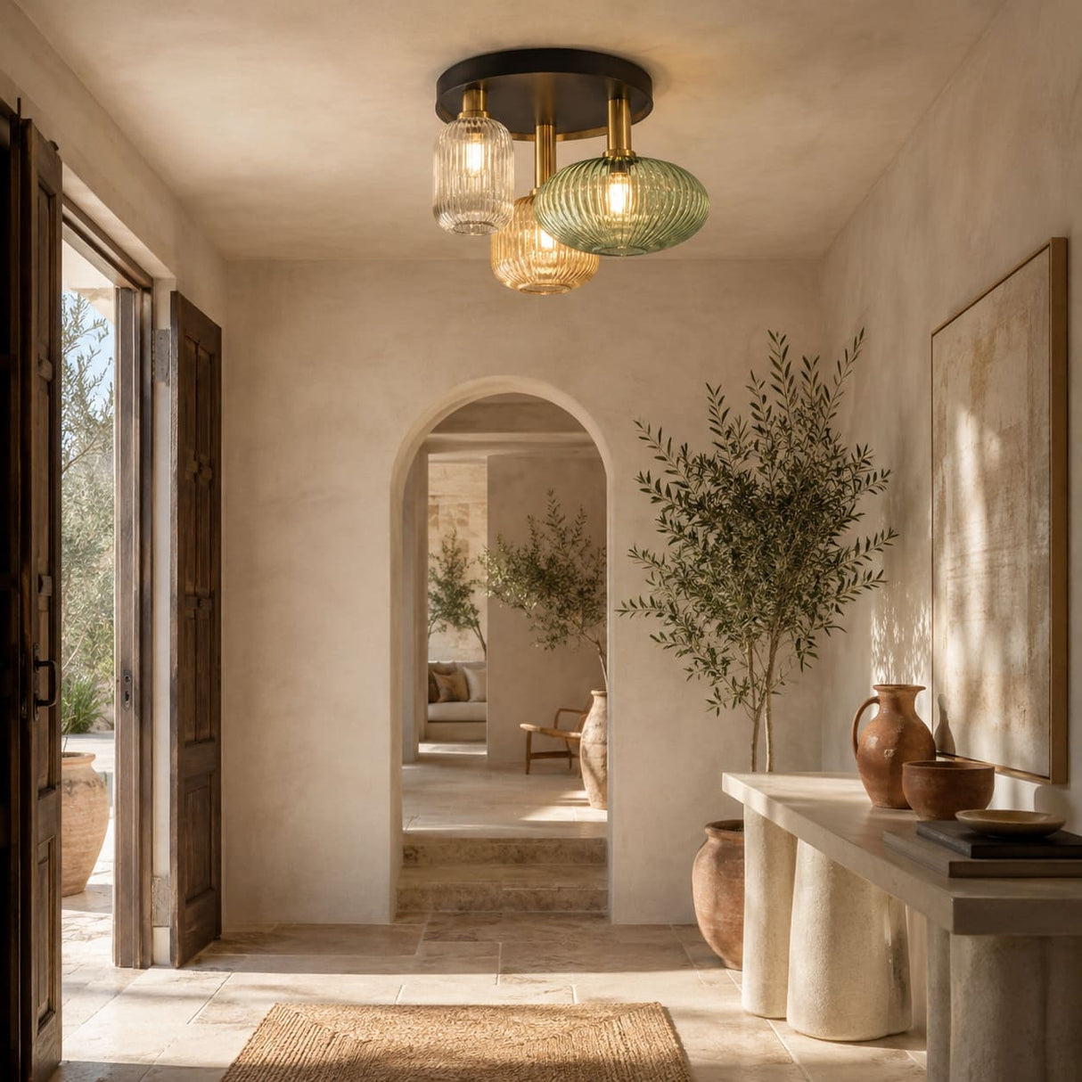 Plafonnier en verre vintage CRISTALI | 3 luminaires à personnaliser